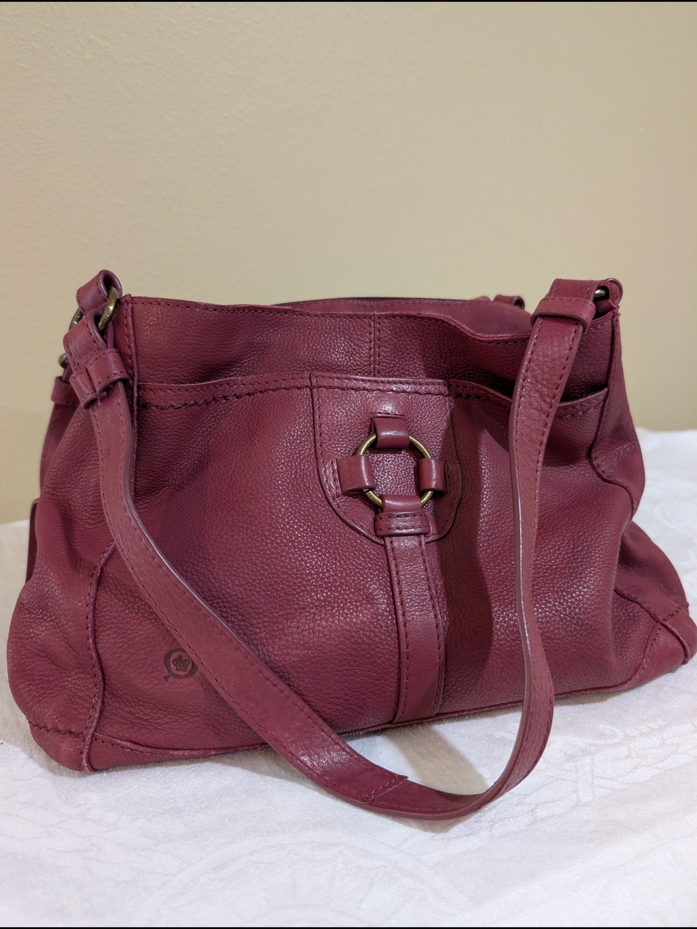 Women's Burgundy Leather Shoulder Bag